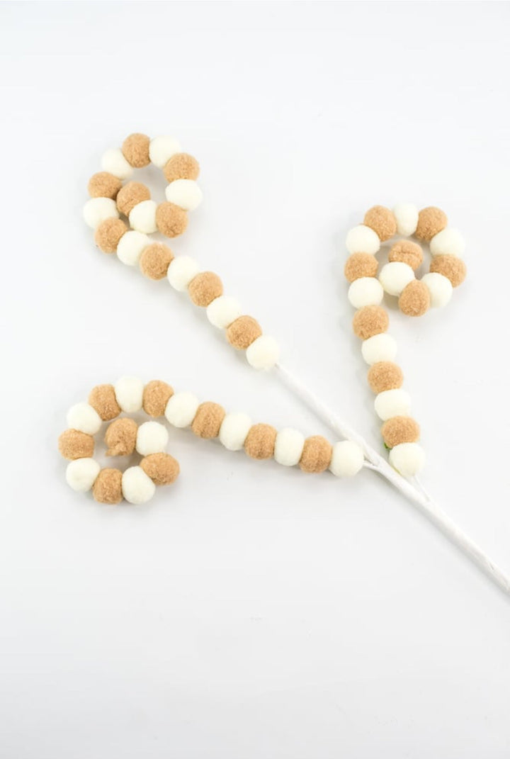 Pompom curly - cream and tan - Greenery MarketSeasonal & Holiday Decorations56950BNWT