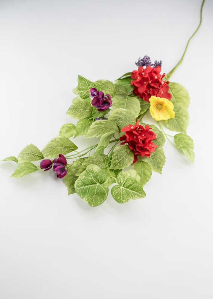 Poppy, hydrangea, and greenery spray - Greenery Marketartificial flowers63961