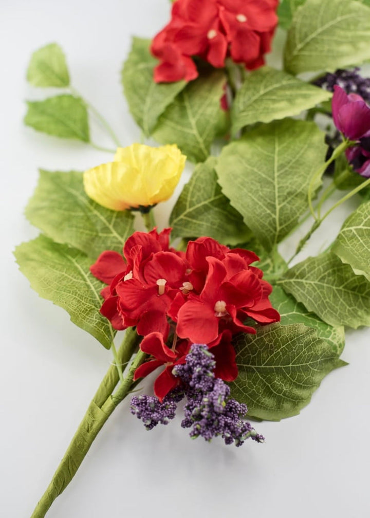 Poppy, hydrangea, and greenery spray - Greenery Marketartificial flowers63961