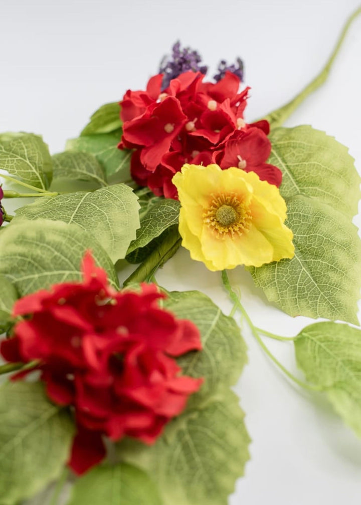 Poppy, hydrangea, and greenery spray - Greenery Marketartificial flowers63961