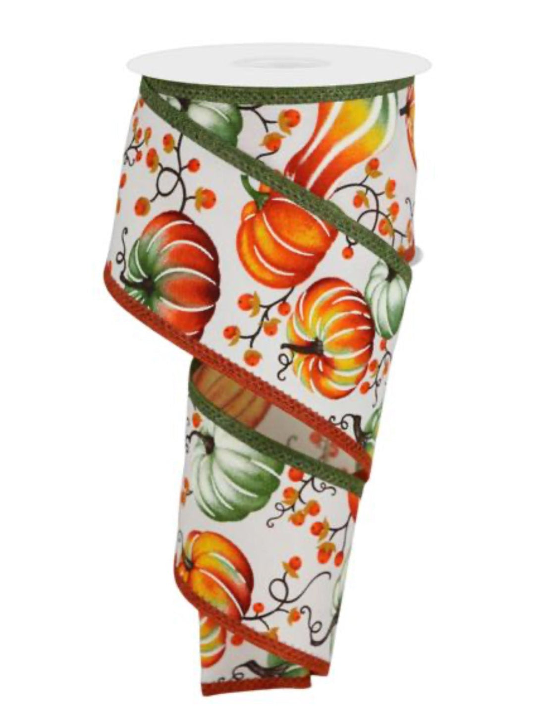 Pumpkin and bittersweet with solid edge wired ribbon 2.5” - Greenery MarketWired ribbonRGA868430