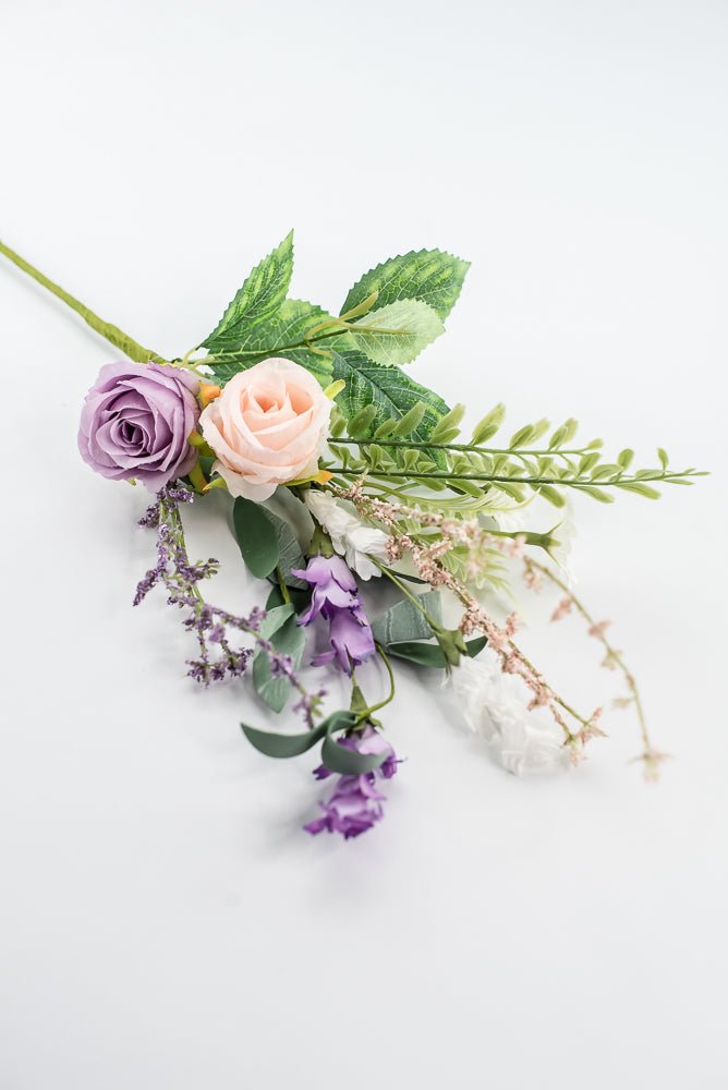 Purple And Pink Rose Flower Pick - Greenery Market64997