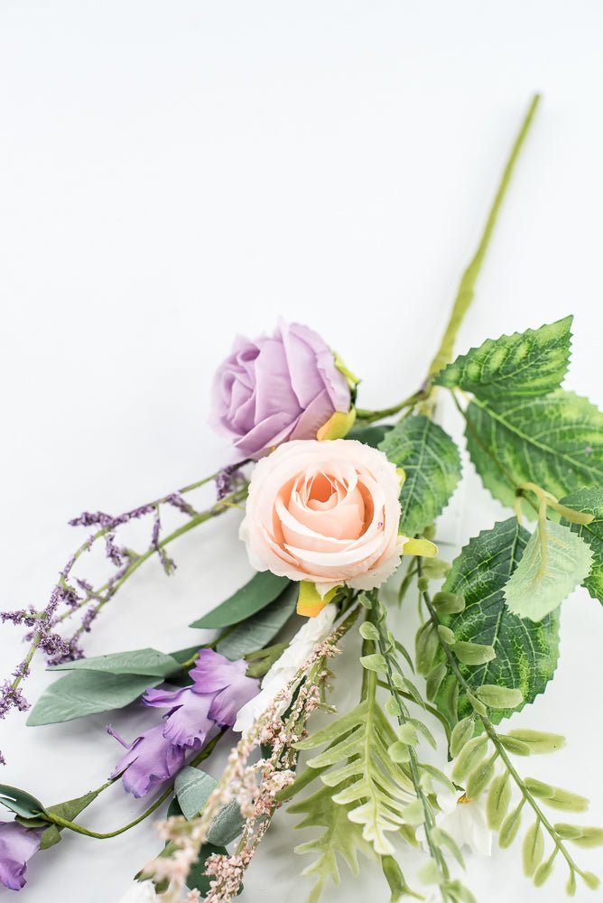 Purple And Pink Rose Flower Pick - Greenery Market64997