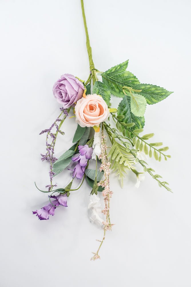 Purple And Pink Rose Flower Pick - Greenery Market64997