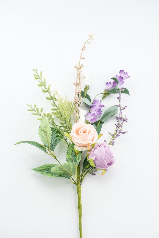 Purple And Pink Rose Flower Pick - Greenery Market64997