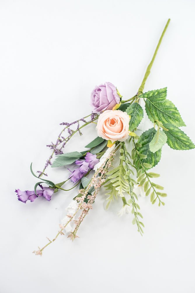 Purple And Pink Rose Flower Pick - Greenery Market64997