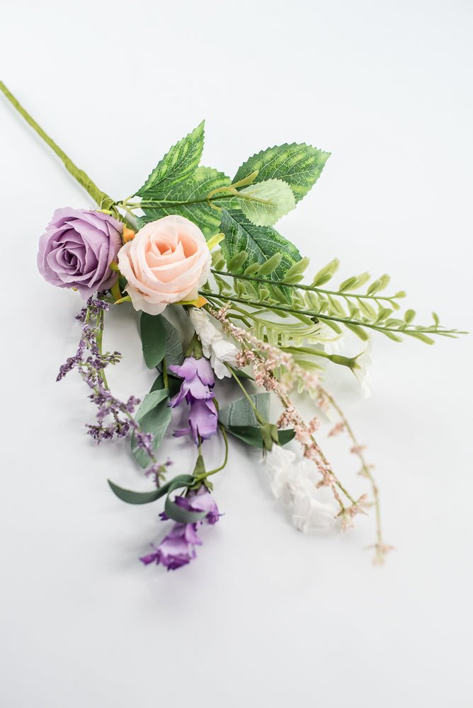 Purple And Pink Rose Flower Pick - Greenery Market64997