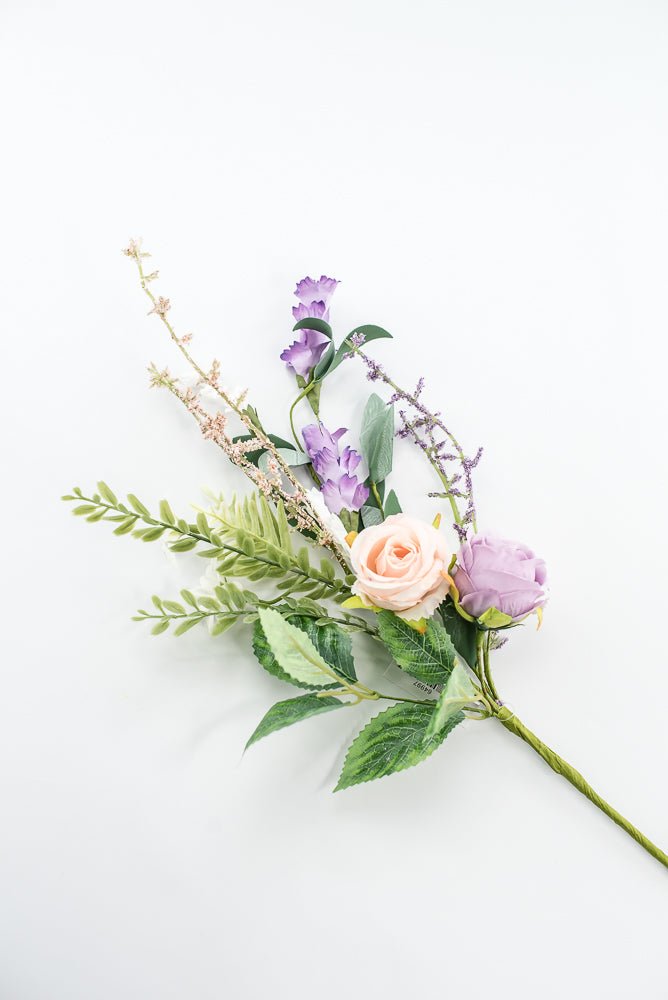 Purple And Pink Rose Flower Pick - Greenery Market64997