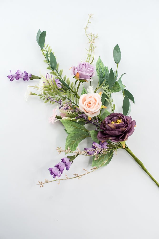 Purple And Pink Rose Flower Spray - Greenery Market64996