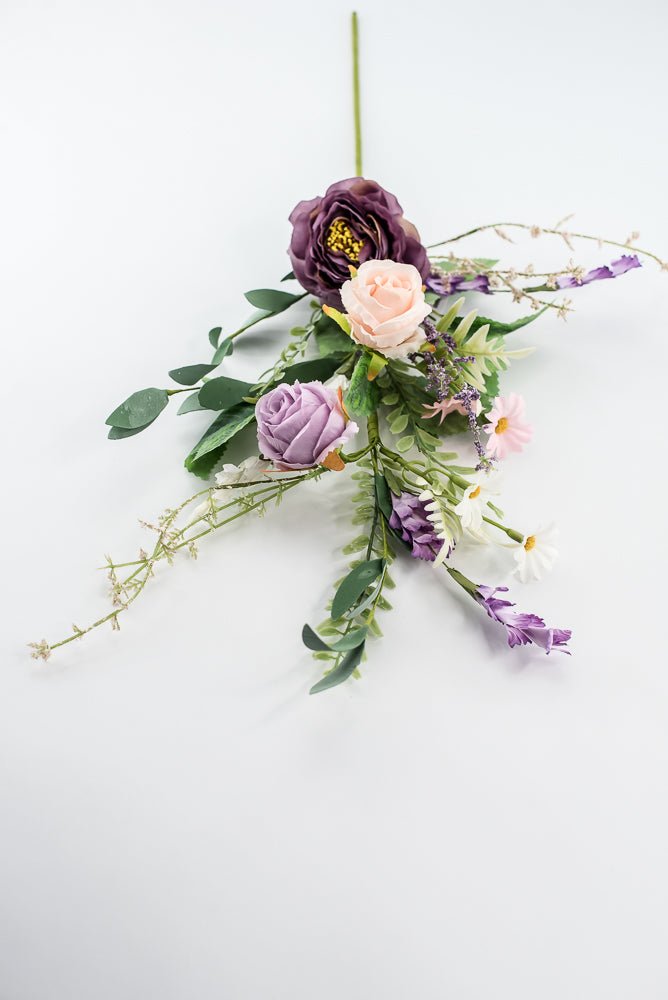 Purple And Pink Rose Flower Spray - Greenery Market64996