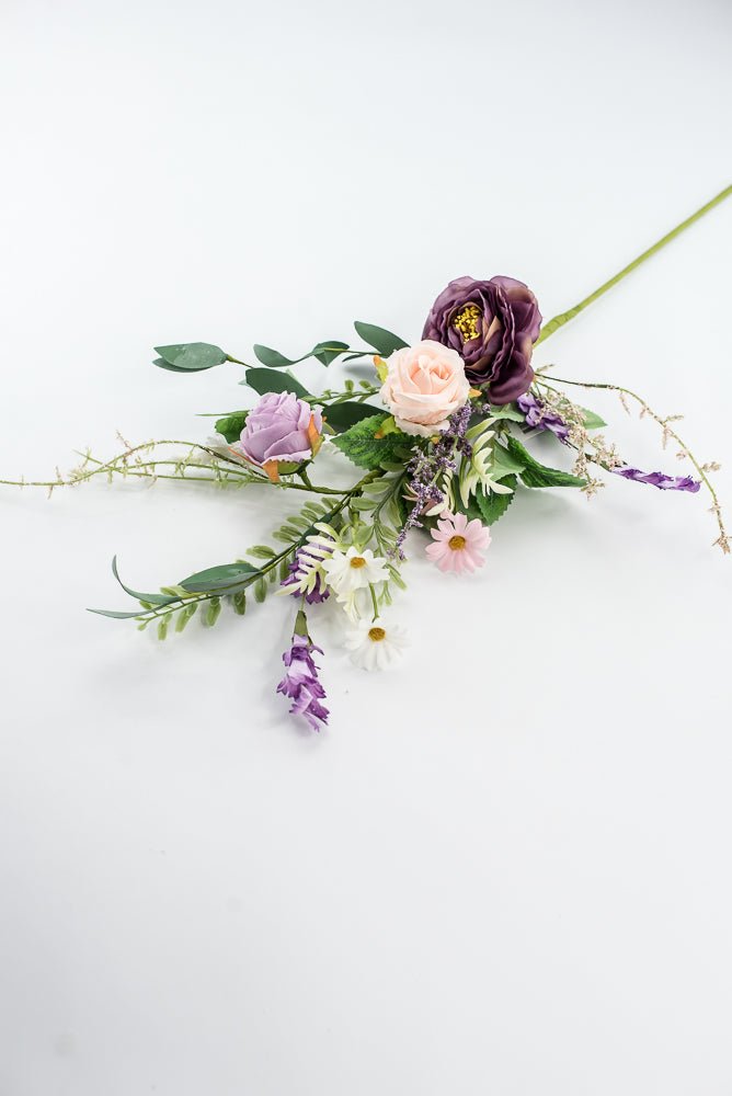 Purple And Pink Rose Flower Spray - Greenery Market64996