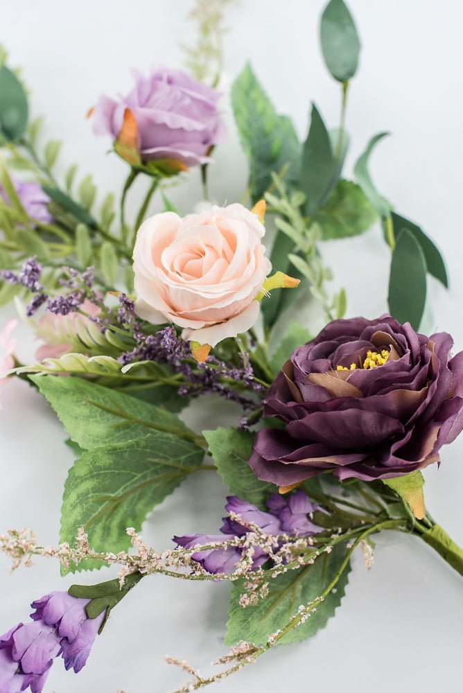 Purple And Pink Rose Flower Spray - Greenery Market64996