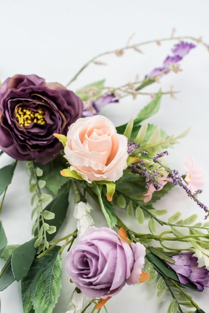Purple And Pink Rose Flower Spray - Greenery Market64996