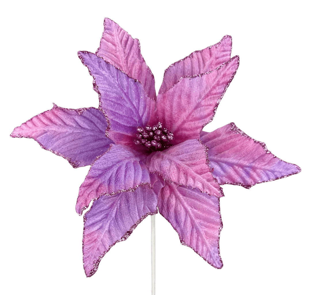 Purple and Pink Velvet Poinsettia Pick - Greenery Market85517PUPK