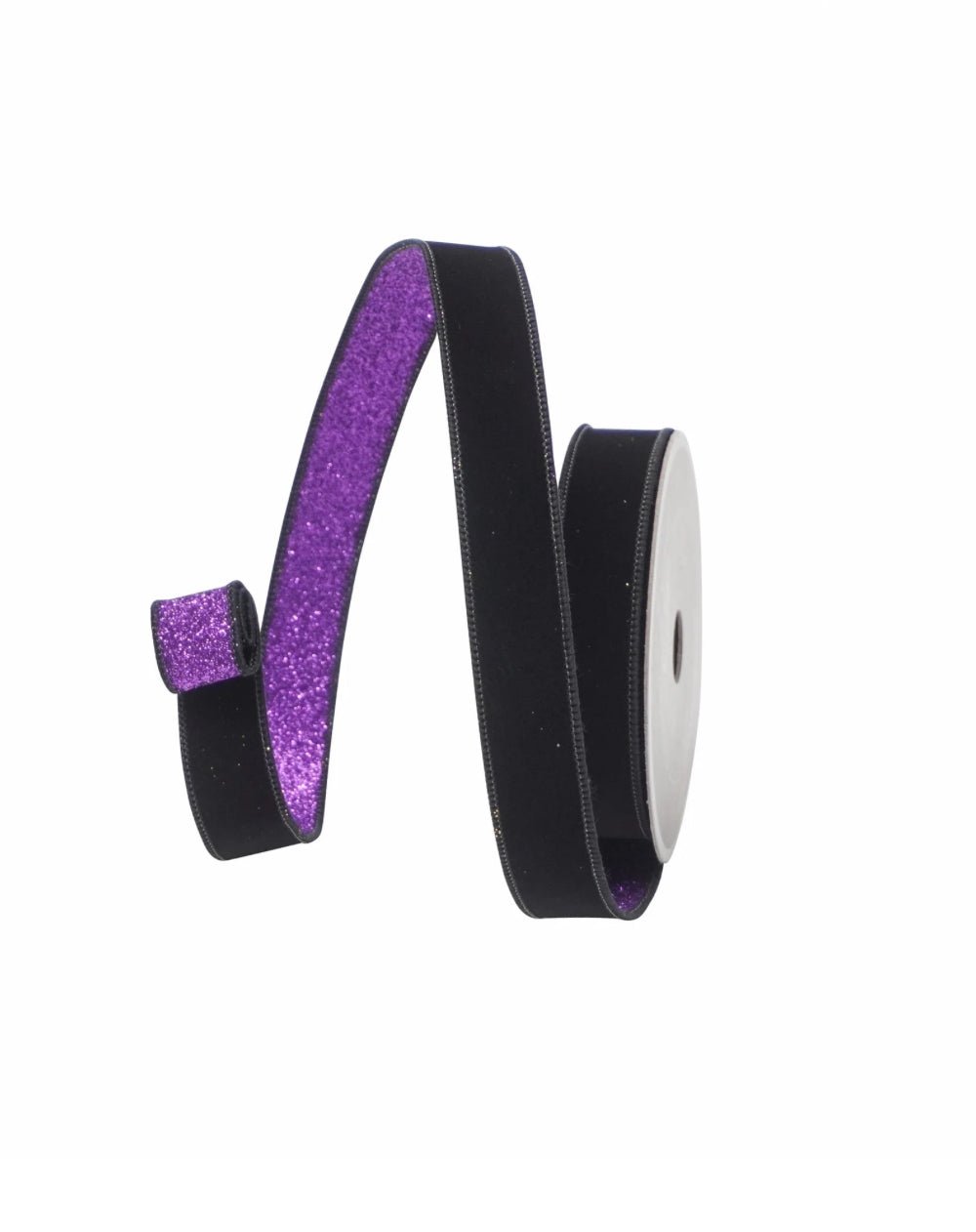 Purple & Black Fusion Farrisilk Wired Ribbon - 1" - Greenery MarketRibbons & TrimRS200 - 86