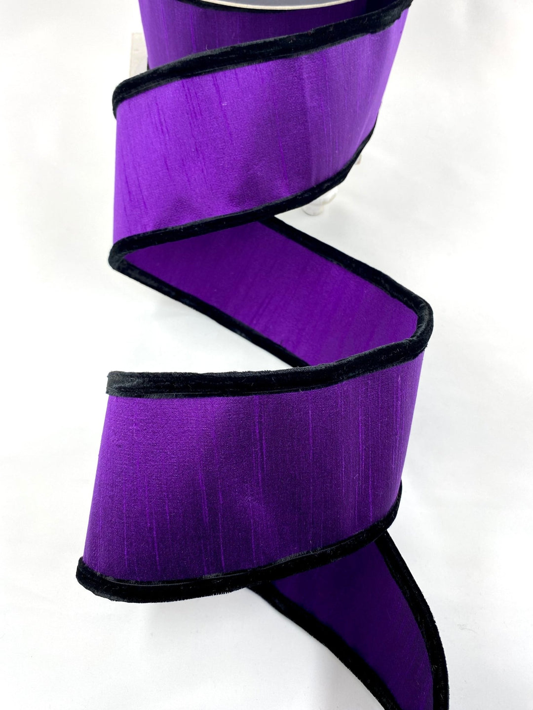 Purple & Black Halloween Puffs Farrisilk Wired Ribbon - 4" - Greenery MarketRibbons & TrimHR038 - 86