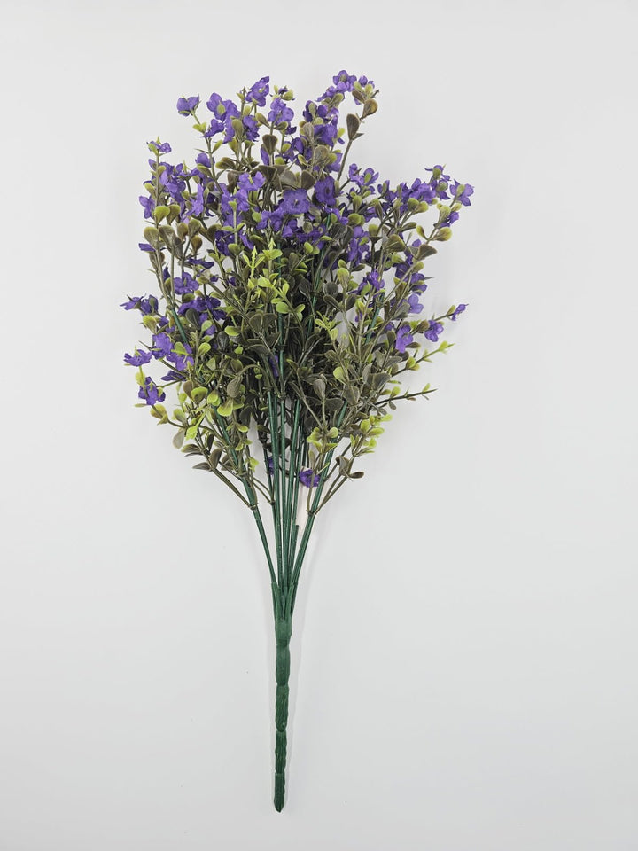 Purple filler flowers and boxwood greenery - Greenery Marketartificial flowers76625