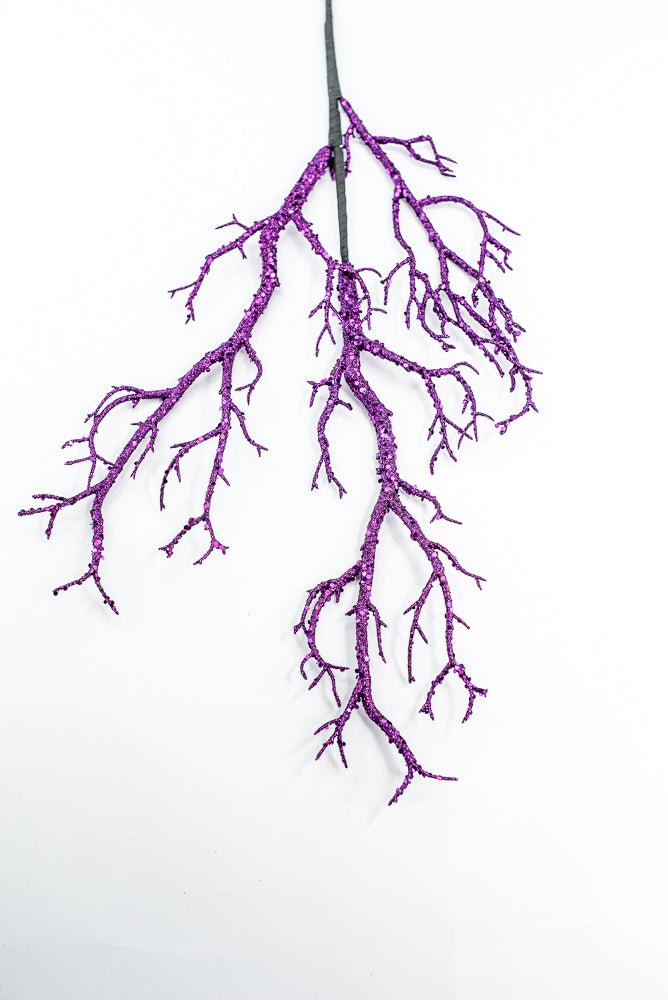 Purple Glitter Twig Spray - Greenery Market57266PU