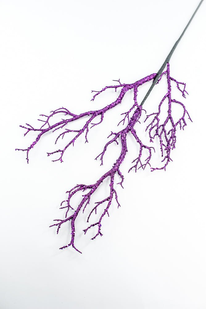 Purple Glitter Twig Spray - Greenery Market57266PU