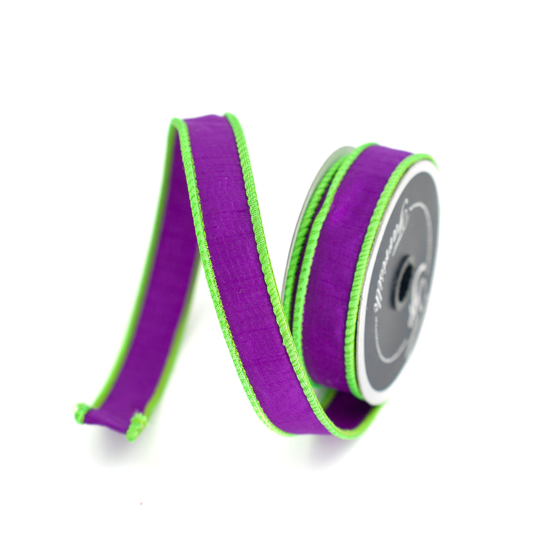 Purple & Lime Halloween Cord Farrisilk Wired Ribbon - 1" - Greenery MarketRibbons & TrimRK534 - 27