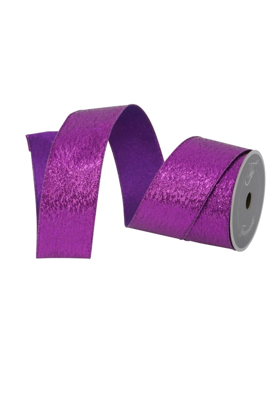 Purple Metallic Tinsel Farrisilk Wired Ribbon - 2.5" - Greenery MarketRibbons & TrimRS151 - 27