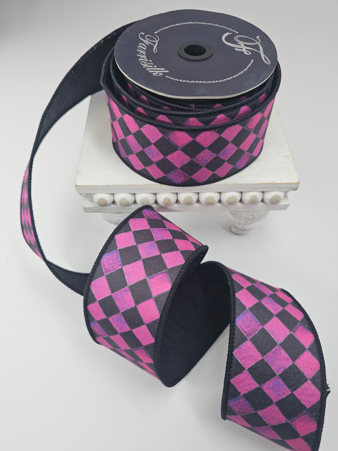 Purple Sketch Checks Farrisilk Wired Ribbon - 2.5" - Greenery MarketRibbons & TrimHR044 - 27