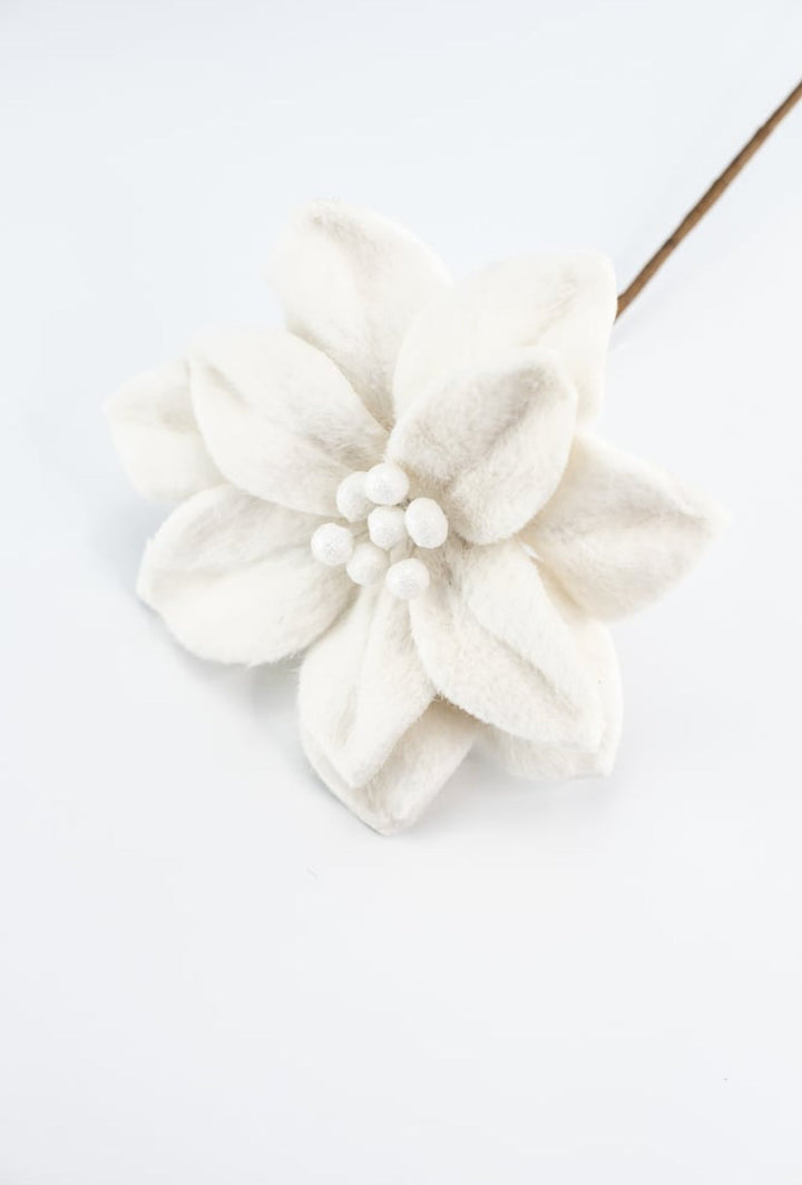 Raz, cream felt poinsettias stem - Greenery MarketF4406701