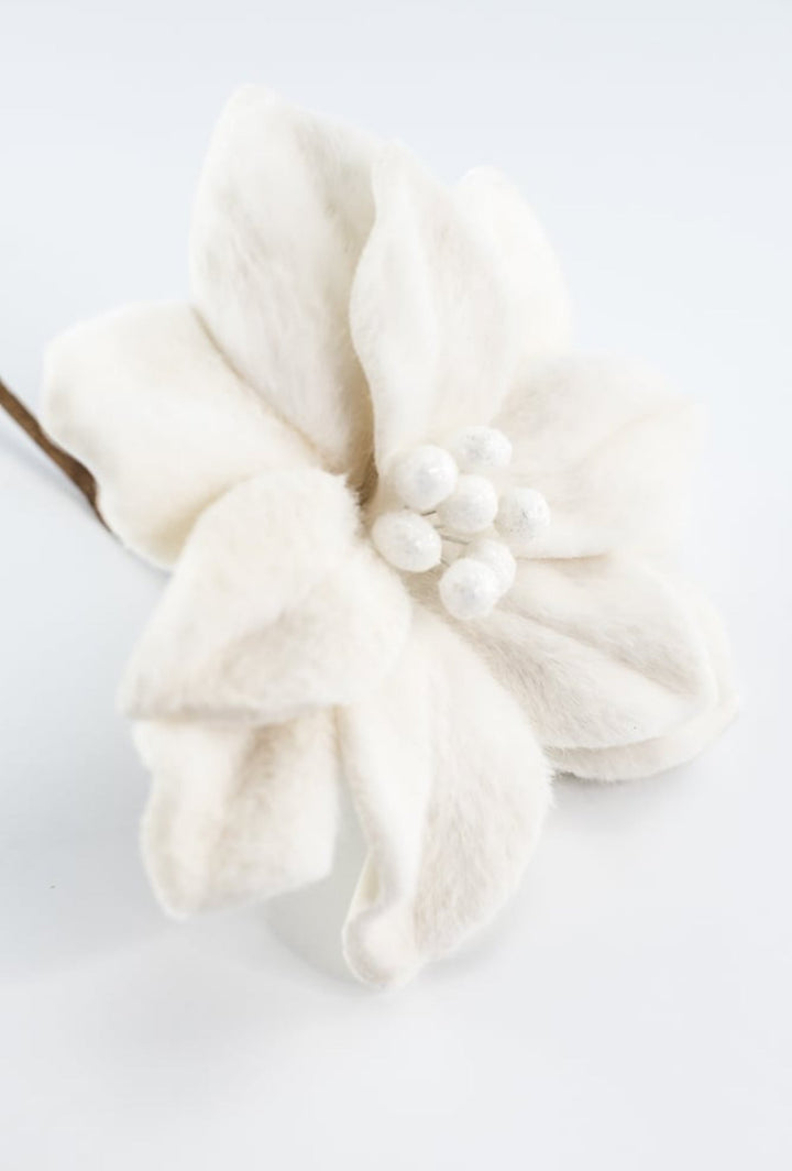 Raz, cream felt poinsettias stem - Greenery MarketF4406701