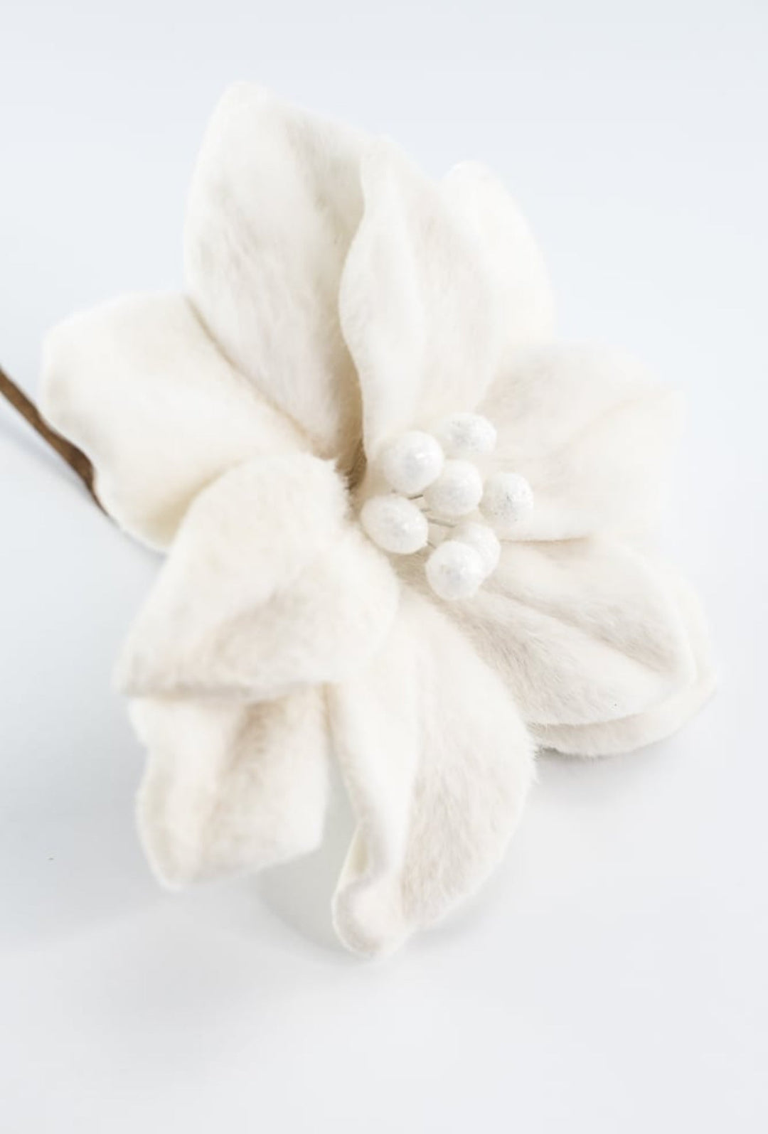 Raz, cream felt poinsettias stem - Greenery MarketF4406701