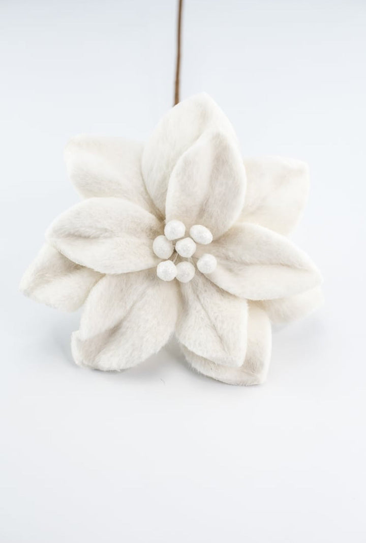 Raz, cream felt poinsettias stem - Greenery MarketF4406701