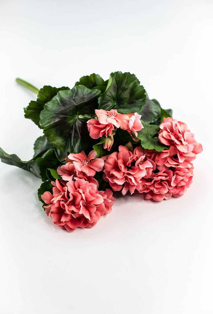 Real touch geranium bush, coral - Greenery MarketMTF24297 SALM