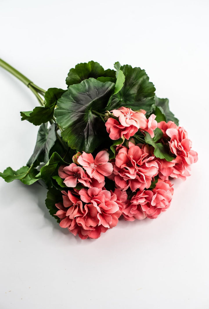 Real touch geranium bush, coral - Greenery MarketMTF24297 SALM