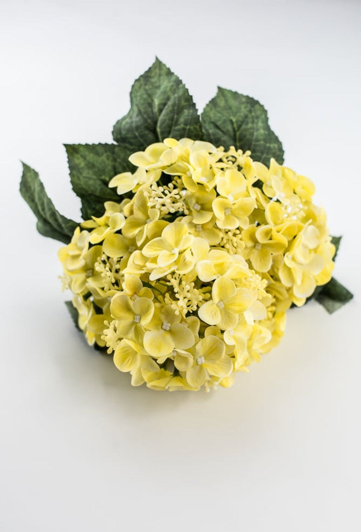 Real touch, snowball hydrangea bush - yellow - Greenery Market84845 - YEL