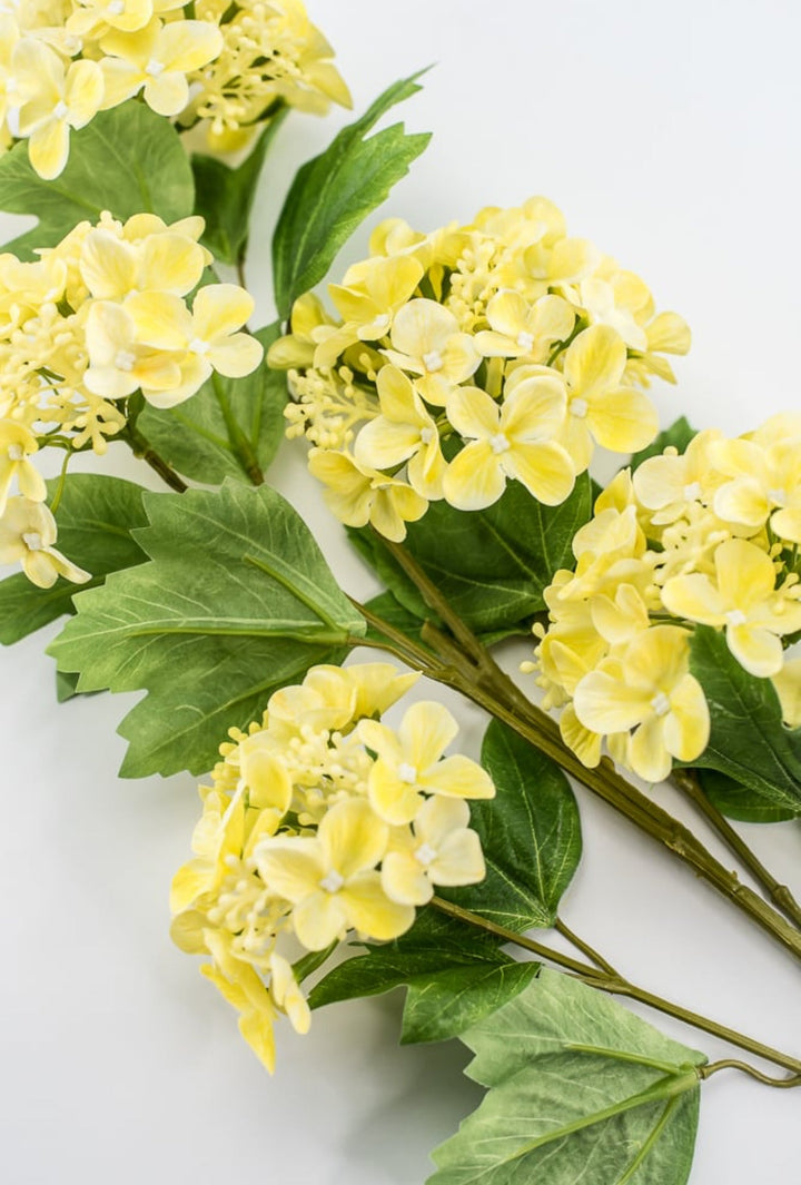 Real touch, snowball hydrangea spray - yellow - Greenery Market21114 - YEL