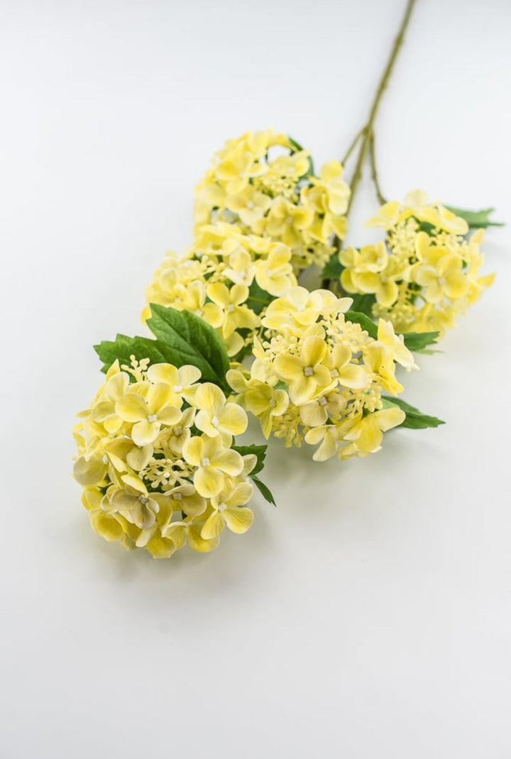 Real touch, snowball hydrangea spray - yellow - Greenery Market21114 - YEL