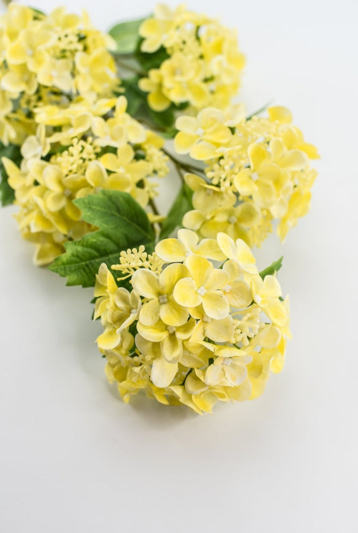 Real touch, snowball hydrangea spray - yellow - Greenery Market21114 - YEL