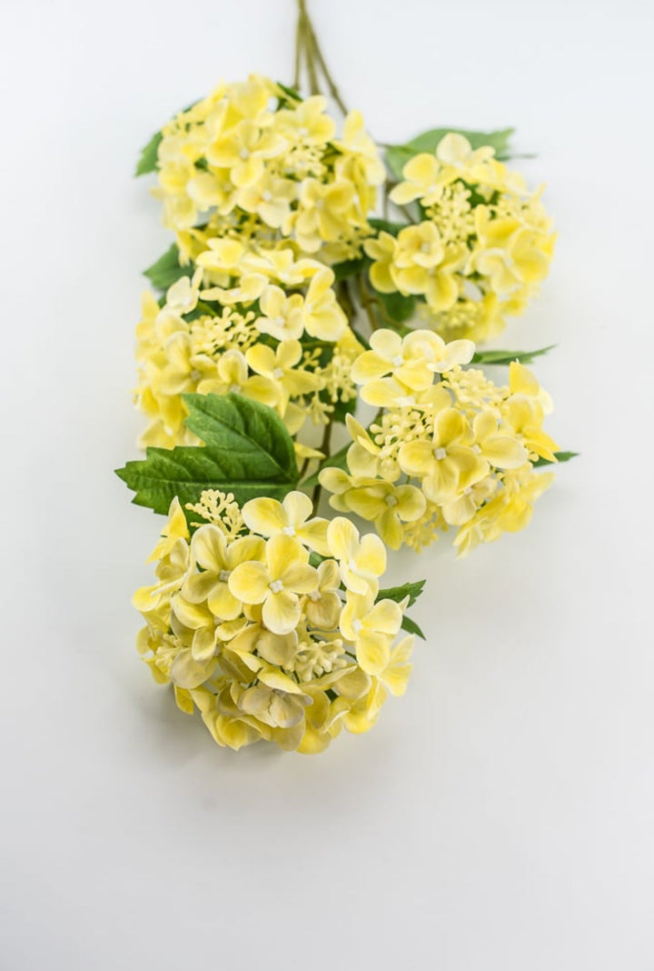 Real touch, snowball hydrangea spray - yellow - Greenery Market21114 - YEL