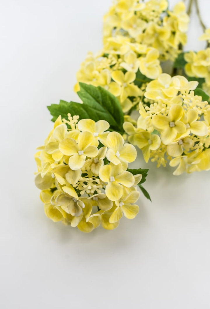 Real touch, snowball hydrangea spray - yellow - Greenery Market21114 - YEL