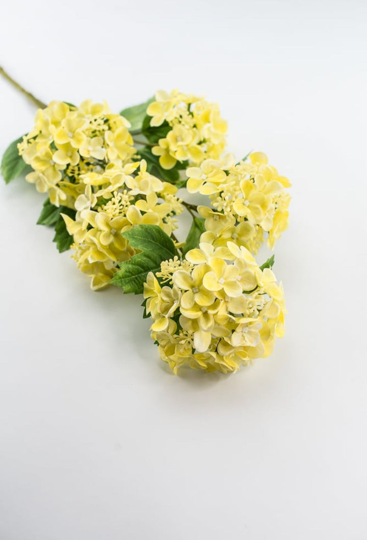 Real touch, snowball hydrangea spray - yellow - Greenery Market21114 - YEL