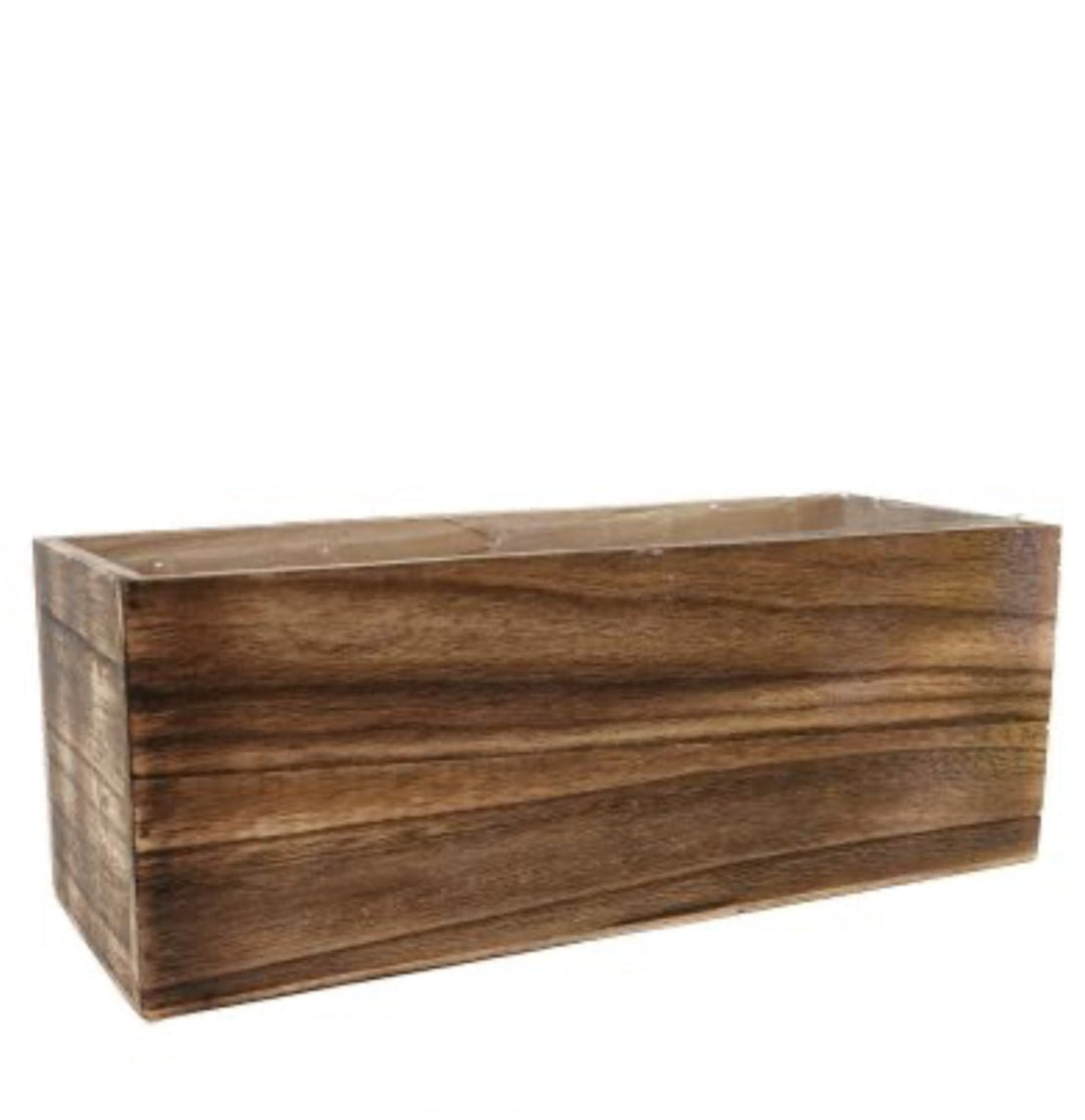 Rectangle wooden containers - brown stain - Greenery Marketwreath base & containers7912BR