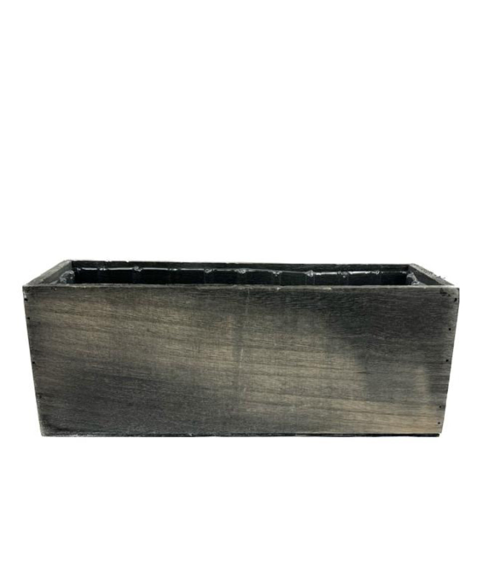 Rectangle wooden containers - gray stain - Greenery Marketwreath base & containers7912GY