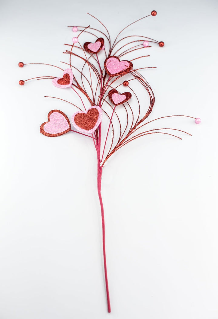 Red and Pink Heart Valentine’s Spray - Greenery MarketPicks64812