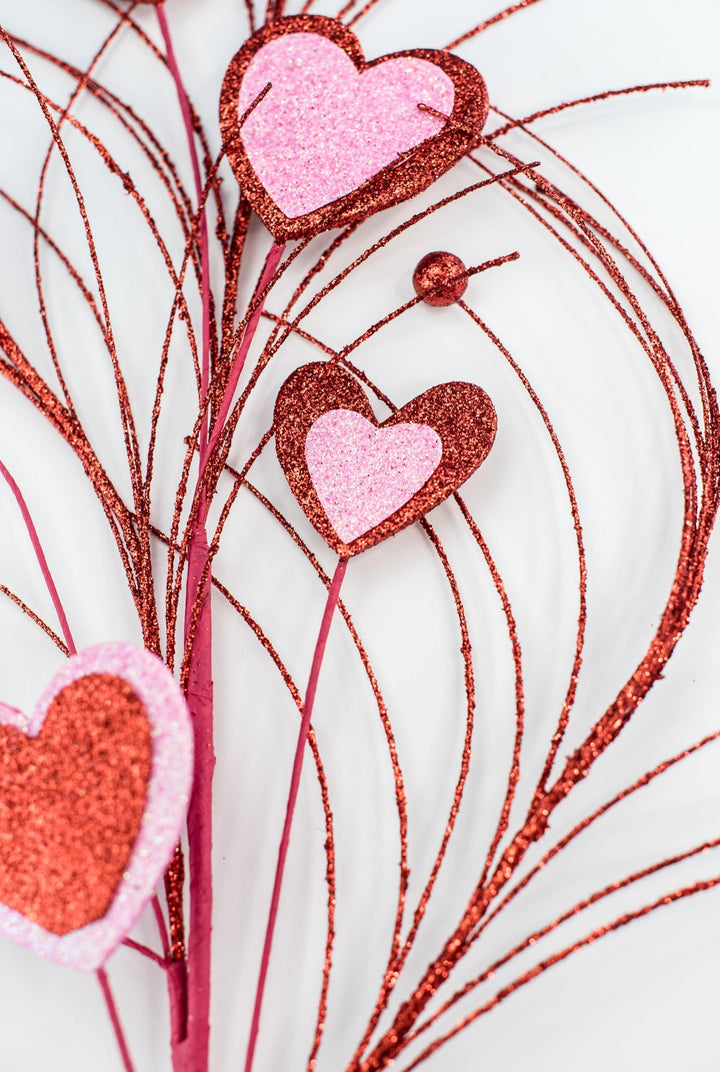 Red and Pink Heart Valentine’s Spray - Greenery MarketPicks64812