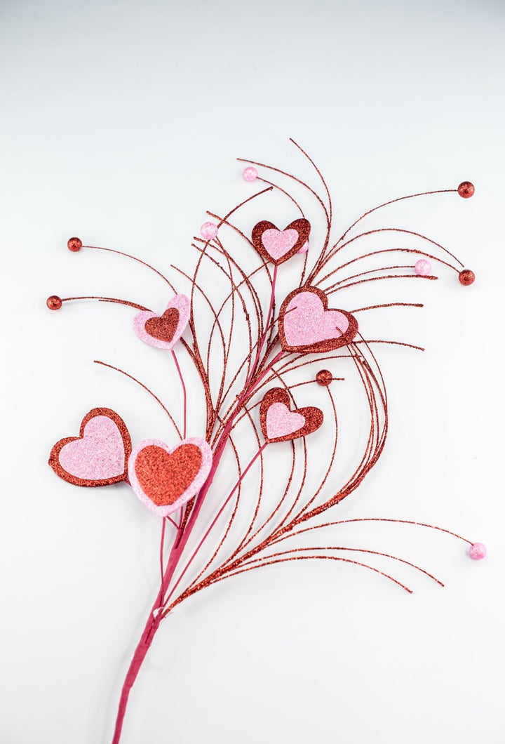 Red and Pink Heart Valentine’s Spray - Greenery MarketPicks64812