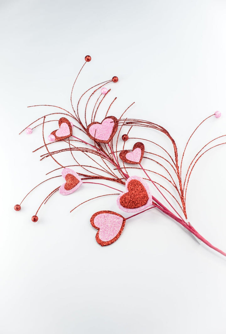 Red and Pink Heart Valentine’s Spray - Greenery MarketPicks64812