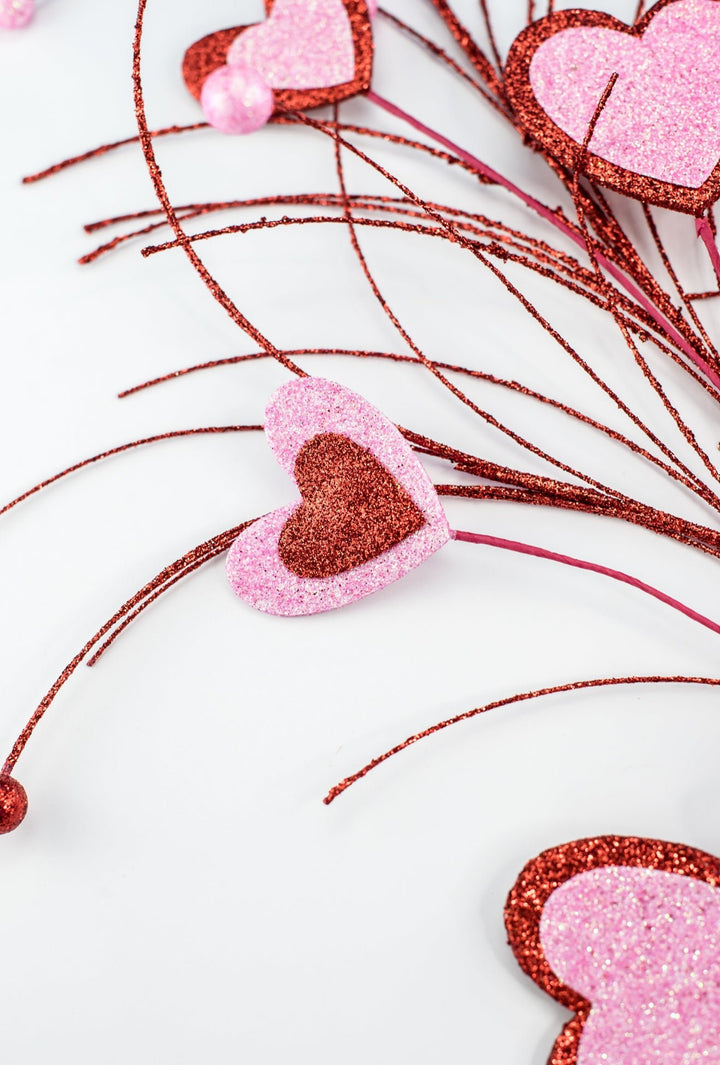 Red and Pink Heart Valentine’s Spray - Greenery MarketPicks64812