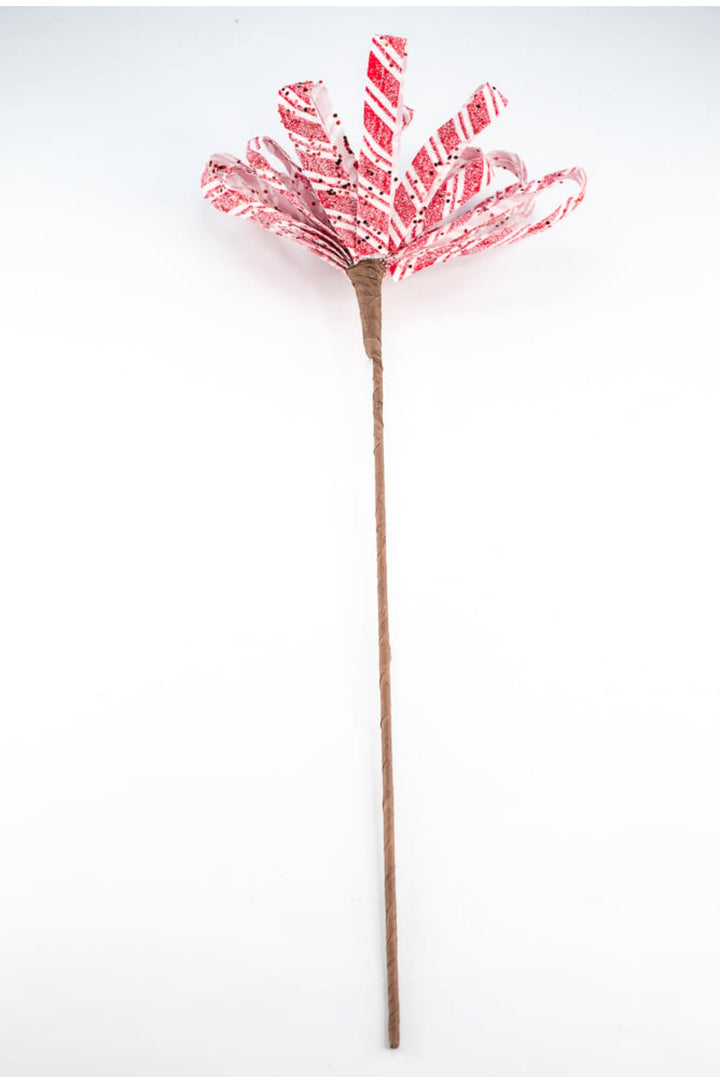 Red and white, shimmer ribbon poinsettia - Greenery Market86073RDWT