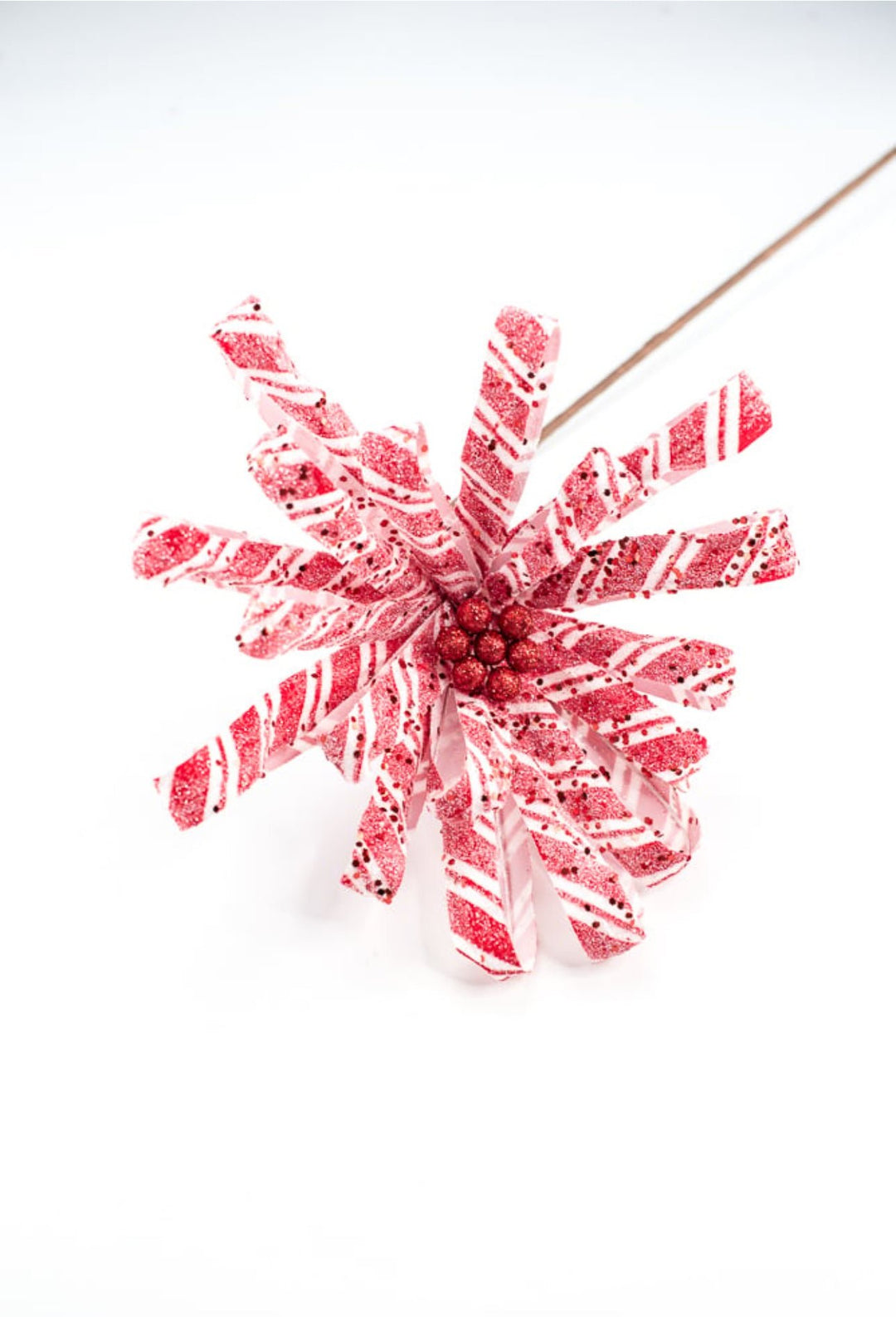 Red and white, shimmer ribbon poinsettia - Greenery Market86073RDWT