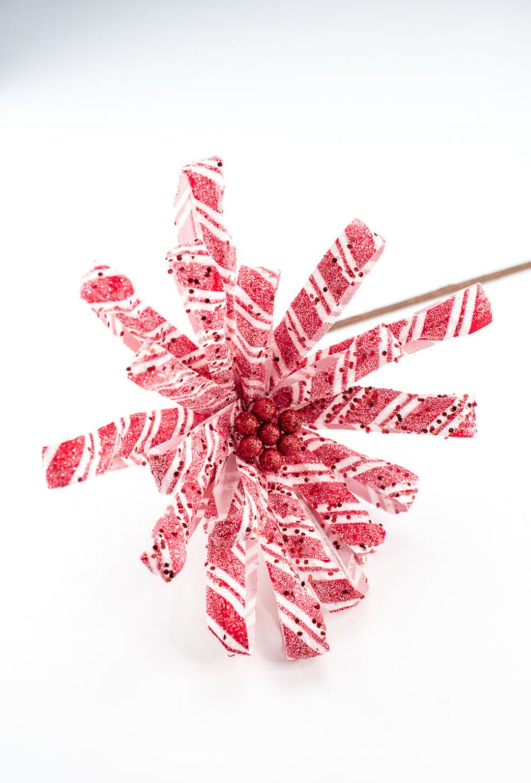 Red and white, shimmer ribbon poinsettia - Greenery Market86073RDWT