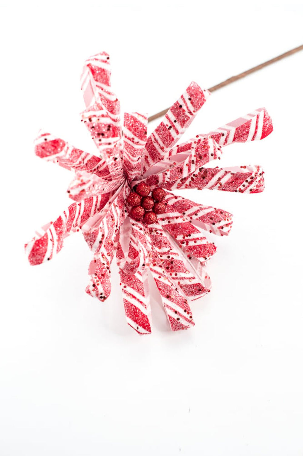 Red and white, shimmer ribbon poinsettia - Greenery Market86073RDWT